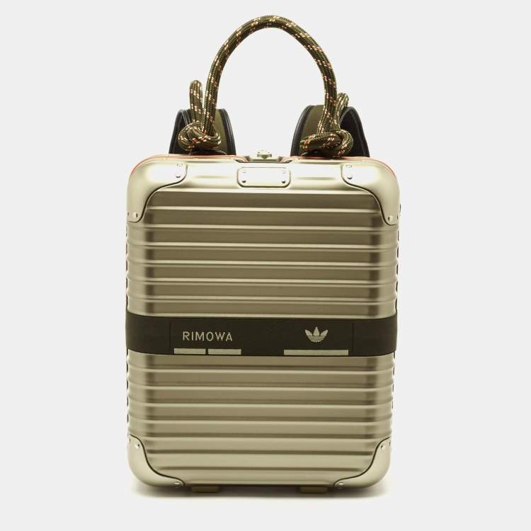 Pre Owned Rimowa x Adidas Metallic Beige Aluminium NMD Backpack