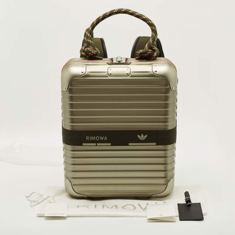 Pre Owned Rimowa x Adidas Metallic Beige Aluminium NMD Backpack