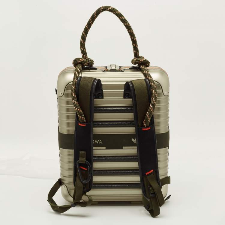 Pre Owned Rimowa x Adidas Metallic Beige Aluminium NMD Backpack