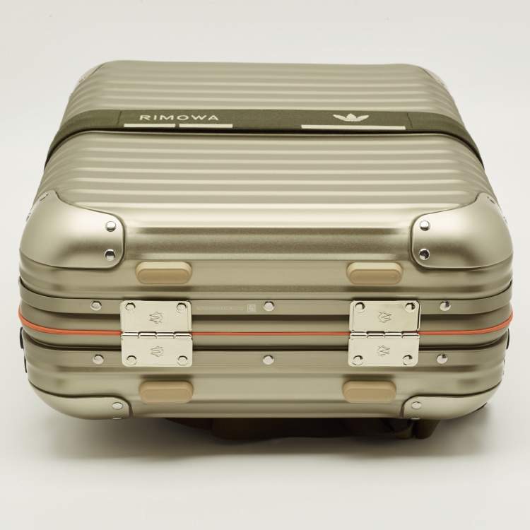 Pre Owned Rimowa x Adidas Metallic Beige Aluminium NMD Backpack