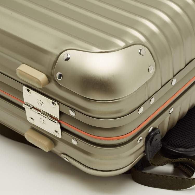 Pre Owned Rimowa x Adidas Metallic Beige Aluminium NMD Backpack