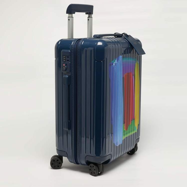 Pre Owned حقيبة سفر ريموا x بتوليمي مان زرقاء منتصف الليل بولي كربونات كابينة الأساسية