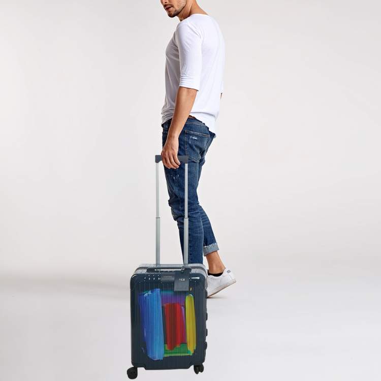 Pre Owned حقيبة سفر ريموا x بتوليمي مان زرقاء منتصف الليل بولي كربونات كابينة الأساسية