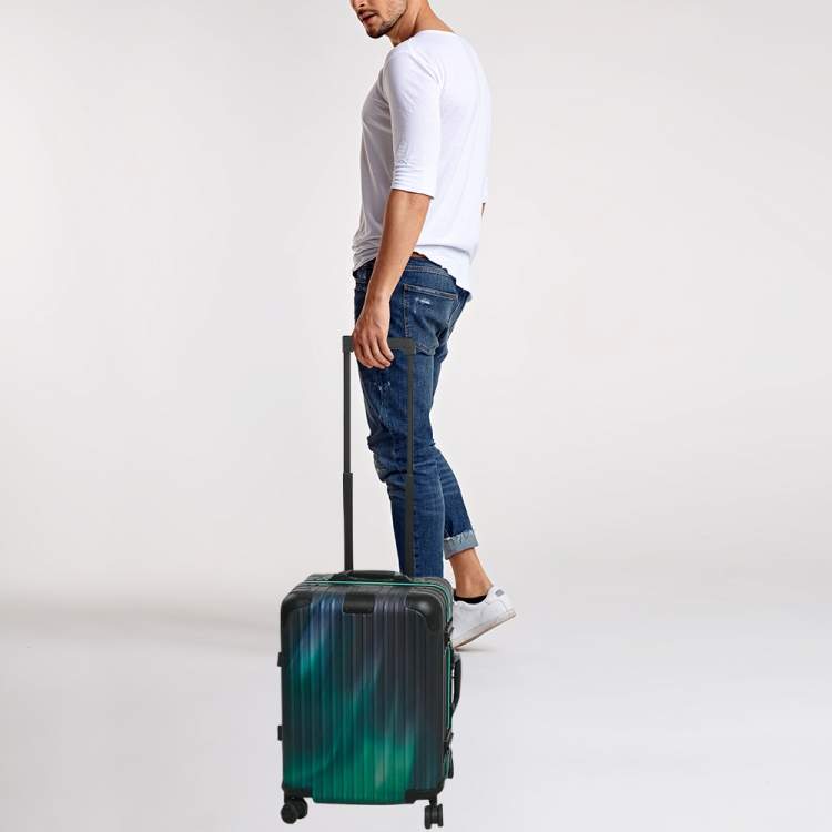 Pre Owned Rimowa Aurora Borealis Multicolor Aluminium Cabin Suitcase