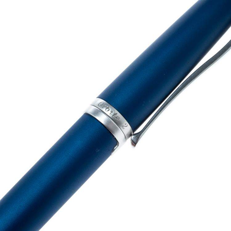 Pre Owned Roberge Orbite 2 Blue Aluminium Crystal Rollerball Pen