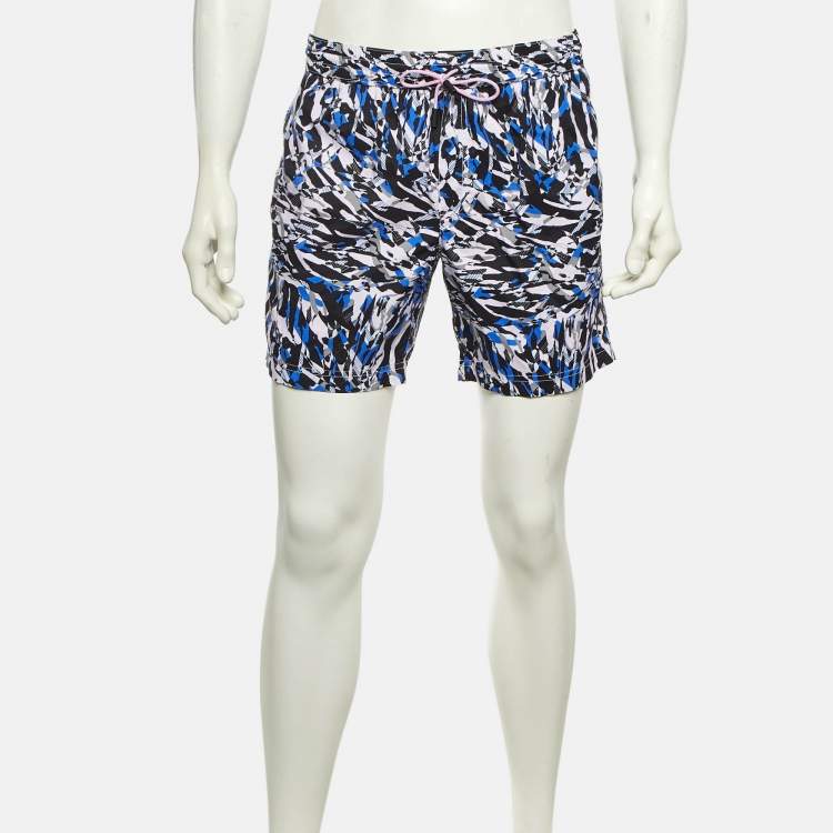 Pre Owned Roberto Cavalli Beachwear Blue Printed Swim Shorts M