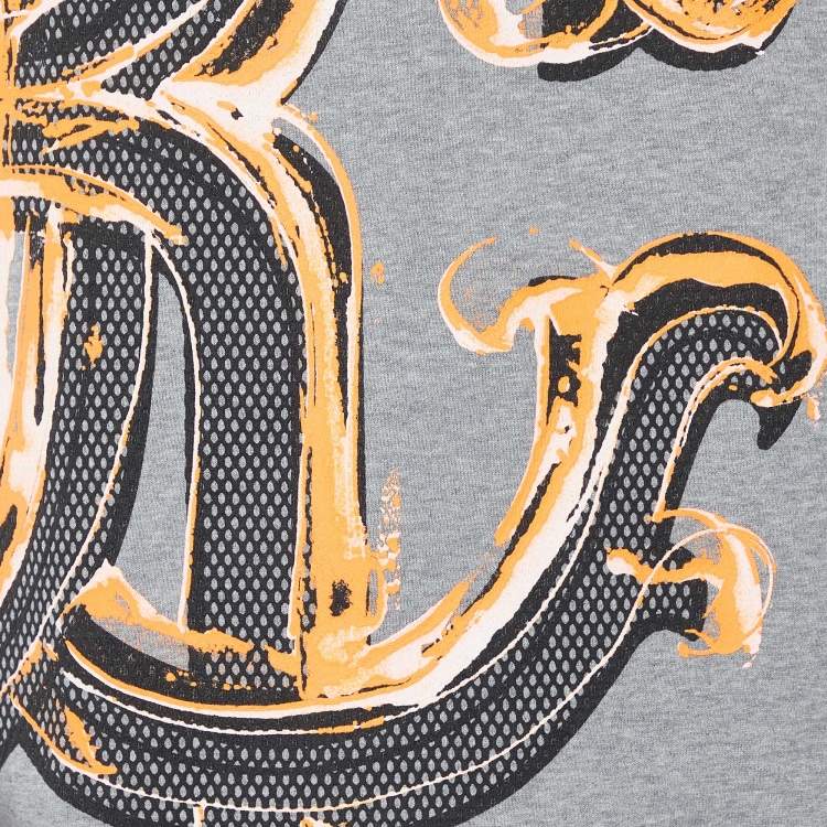 مملوكة مسبقًا Roberto Cavalli Gym Grey Printed Cotton Knit Sleeveless Vest L