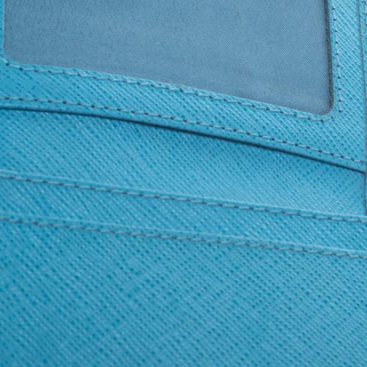 Pre Owned Roberto Cavalli Turquoise Leather Card Holder