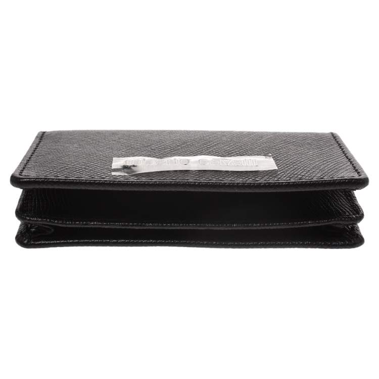 Pre Owned Roberto Cavalli Black Leather Card Holder