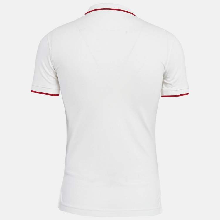 Pre Owned Roberto Cavalli White Cotton Pique Polo T-Shirt S