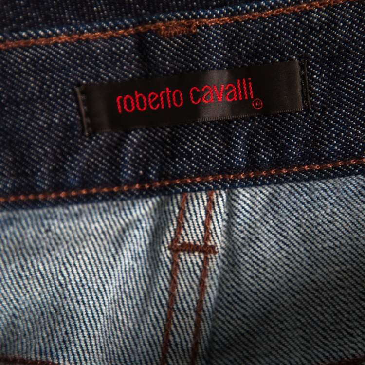 Pre Owned Roberto Cavalli  Blue Denim Straight Fit Jeans M