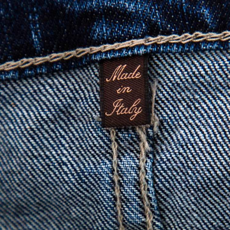 Pre Owned Roberto Cavalli Blue Denim Straight Fit Jeans L