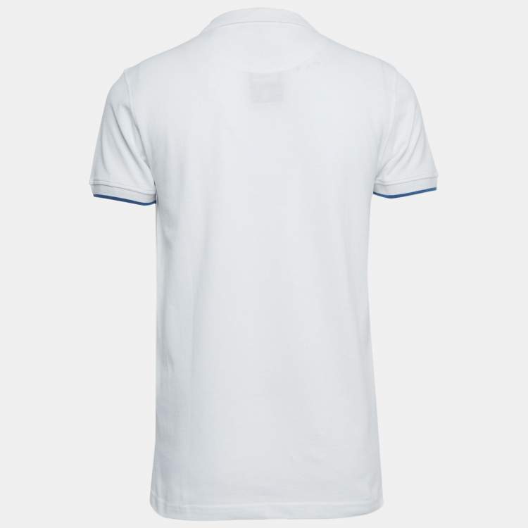 مملوكة مسبقًا Roberto Cavalli White Logo Embroidered Cotton Pique Polo T-Shirt L