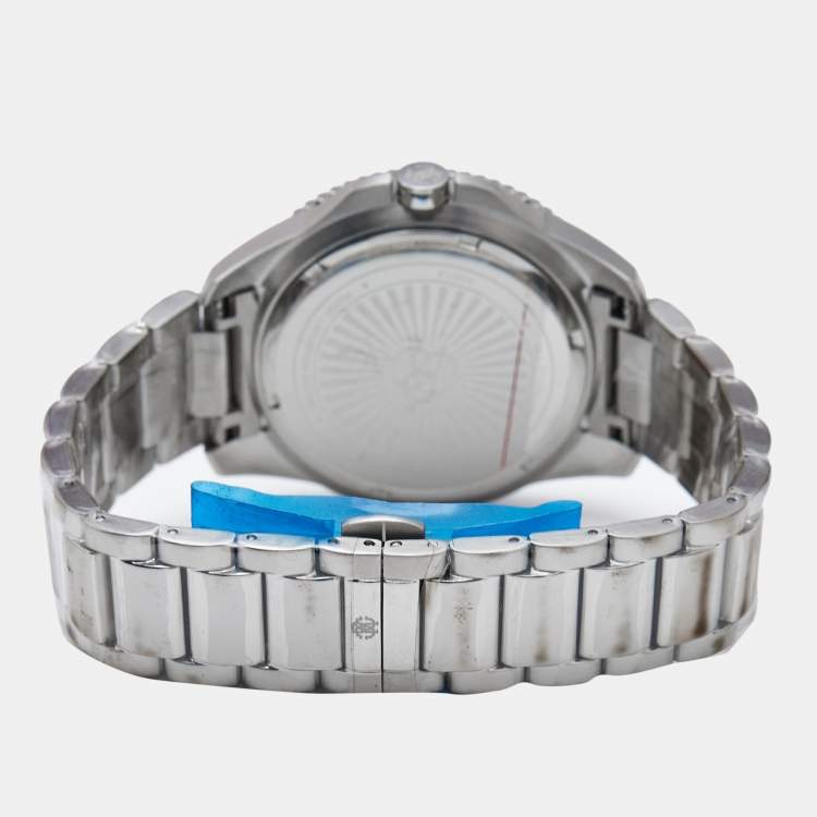 Pre Owned Roberto Cavalli Blue Stainless Steel 5G013 Men's Wristwatch 44 mm