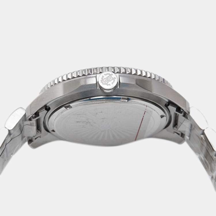 Pre Owned Roberto Cavalli Blue Stainless Steel 5G013 Men's Wristwatch 44 mm
