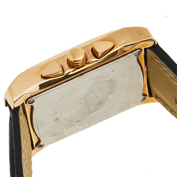 مملوكة مسبقًا Roberto Cavalli Black Rose Gold Plated Stainless Steel Tomahawk R7251900125 Men's Wristwatch 31 mm