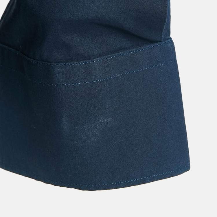 Pre Owned Roberto Cavalli Navy Blue Cotton Button Front Shirt XL