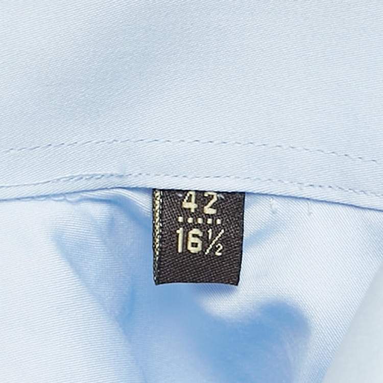 Pre Owned Roberto Cavalli Blue Cotton Button Front Shirt XL