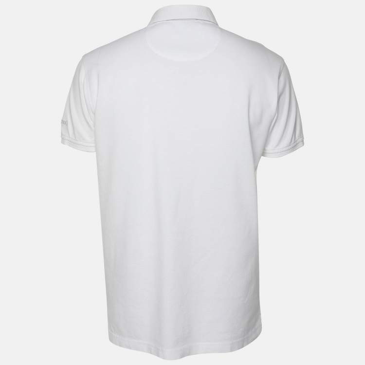 Pre Owned Roberto Cavalli White Cotton Logo Embroidered T-Shirt L