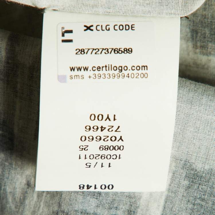 Pre Owned Just Cavalli Green Texture Print Cotton Button Front Shirt XL