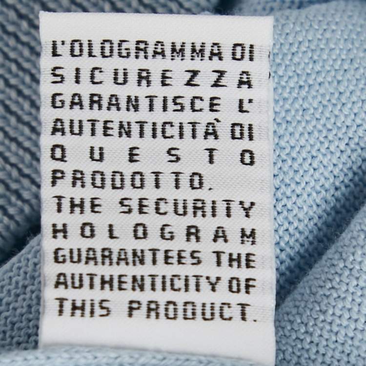 Pre Owned Roberto Cavalli Light Blue Silk Knit Polo T-Shirt M