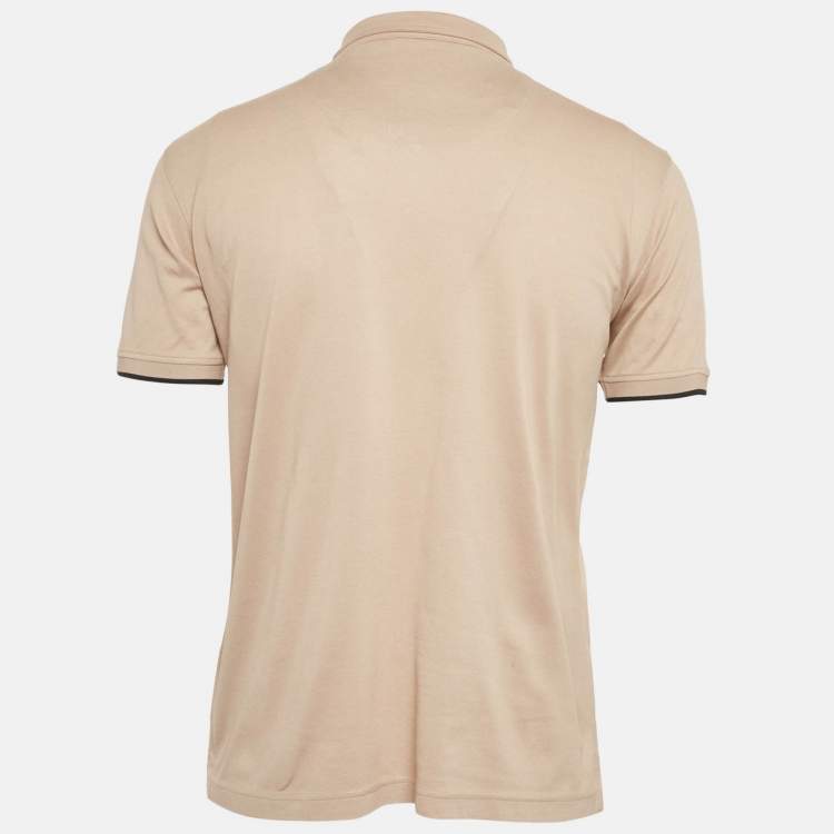 Pre Owned Roberto Cavalli Beige Cotton Pique Polo T-Shirt M