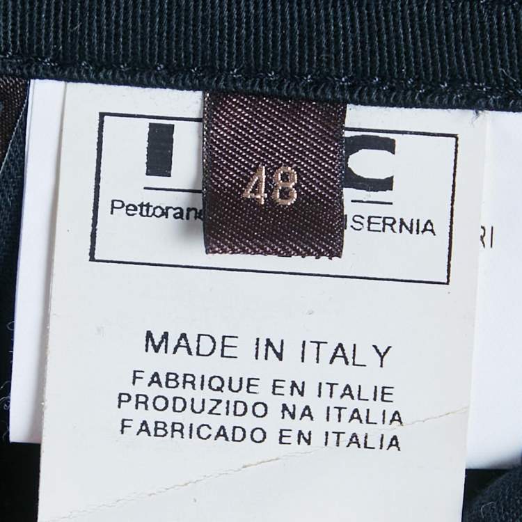 Pre Owned Roberto Cavalli Blue Gabardine Belted Bermuda Shorts M