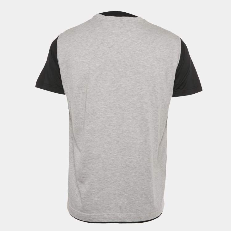 مملوكة مسبقًا Roberto Cavalli Grey Embroidered Jersey Layered T-Shirt M