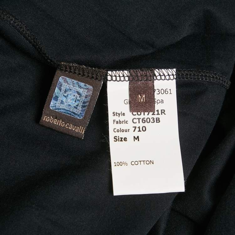 مملوكة مسبقًا Roberto Cavalli Grey Embroidered Jersey Layered T-Shirt M