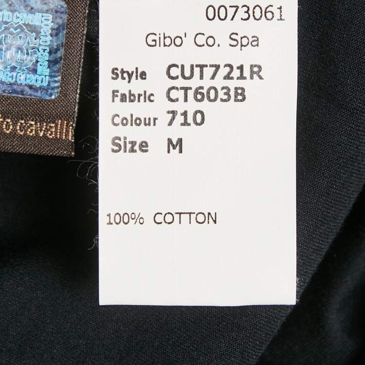 مملوكة مسبقًا Roberto Cavalli Grey Embroidered Jersey Layered T-Shirt M