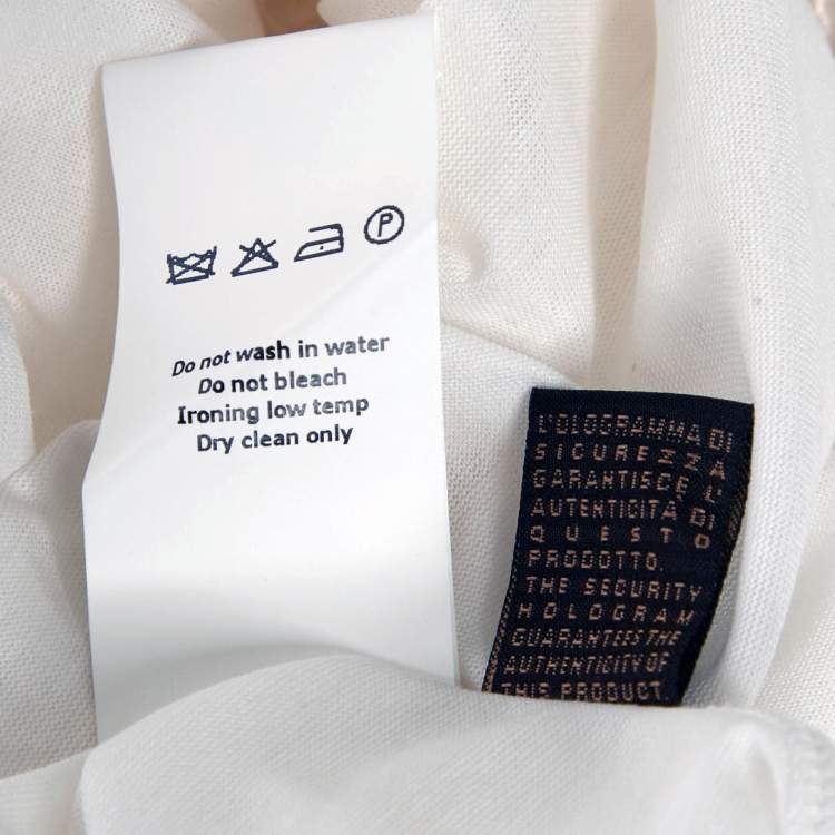 Pre Owned Roberto Cavalli White Embroidered Jersey V-Neck T-Shirt S