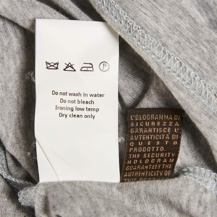 Pre Owned Roberto Cavalli Grey Paisley Print Jersey Crew Neck T-Shirt M