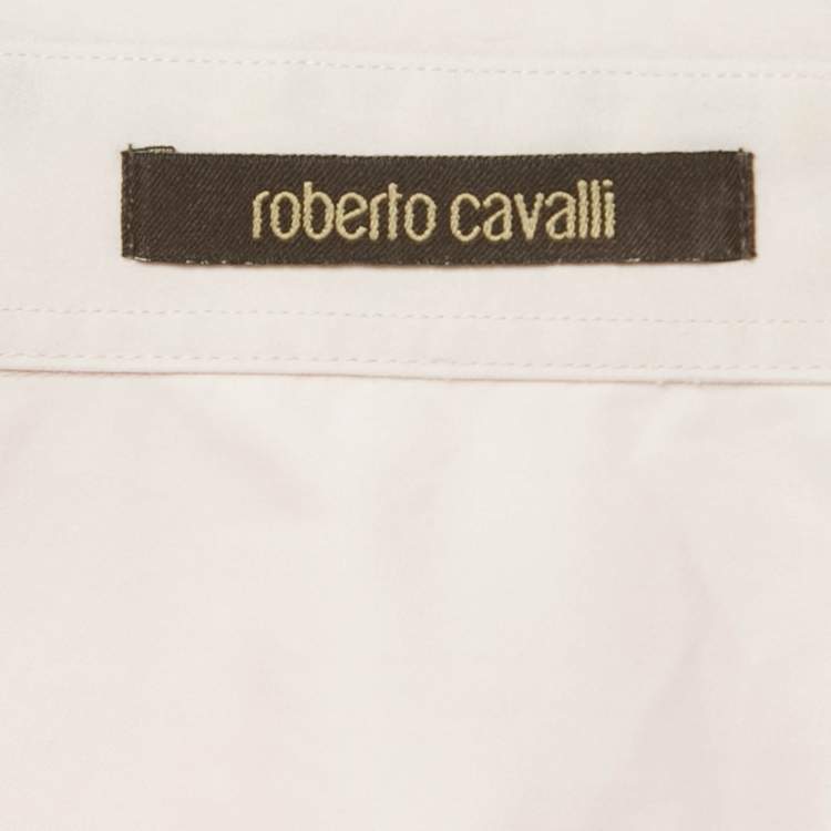Pre Owned Roberto Cavalli Pink Cotton Long Sleeve Shirt XL