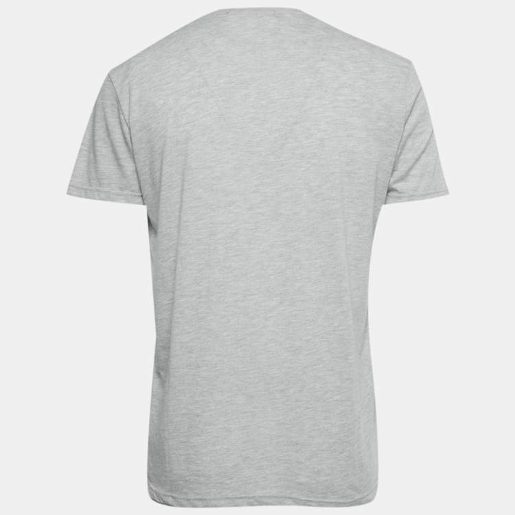 Pre Owned Roberto Cavalli Grey Eagle Print Jersey T-Shirt XL