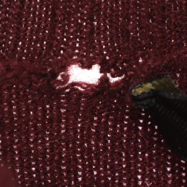 مملوكة مسبقًا Roberto Cavalli Burgundy Wool Blend Logo Patch Turtle Neck Sweater M