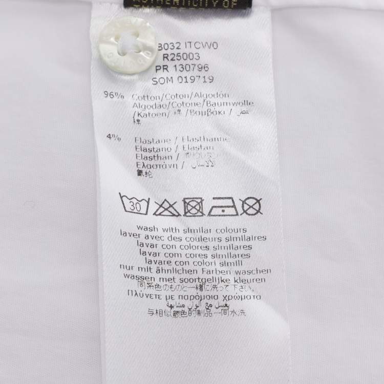 Pre Owned Roberto Cavalli White Cotton Button Front Shirt M