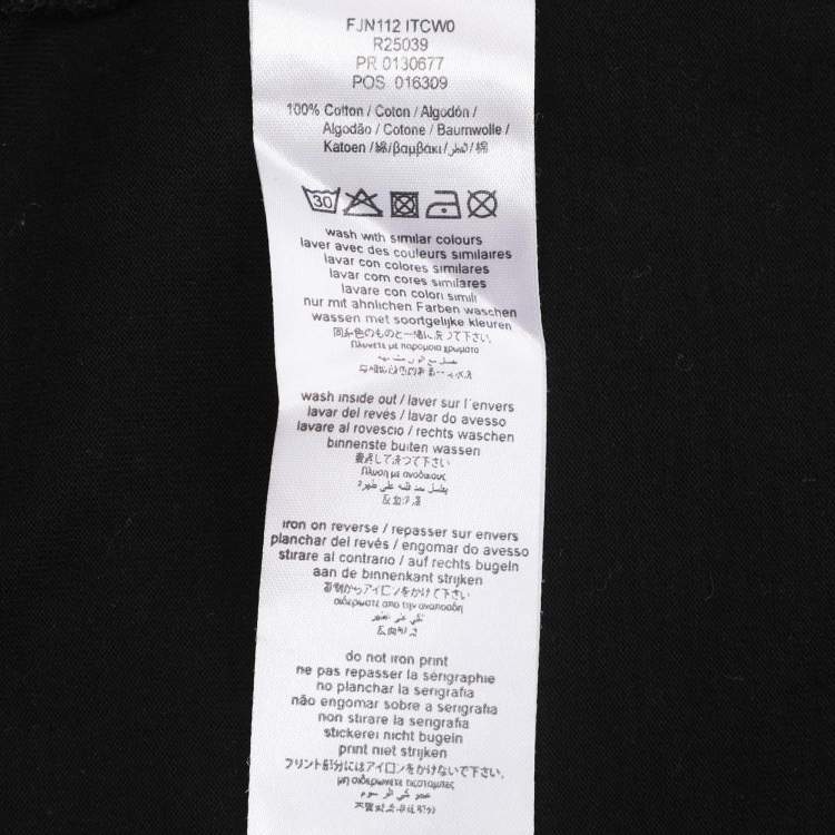 Pre Owned Roberto Cavalli Black Jersey Tiger Print Full Sleeve T-Shirt M