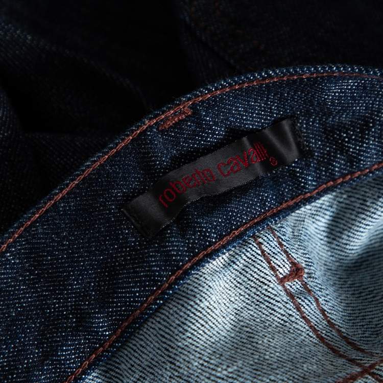 Pre Owned Roberto Cavalli Indigo Light Wash Denim Straight Fit Jeans M 