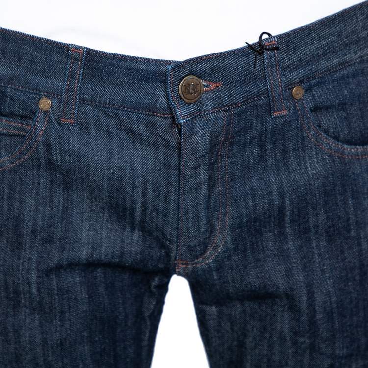 Pre Owned Roberto Cavalli Indigo Light Wash Denim Straight Fit Jeans M 
