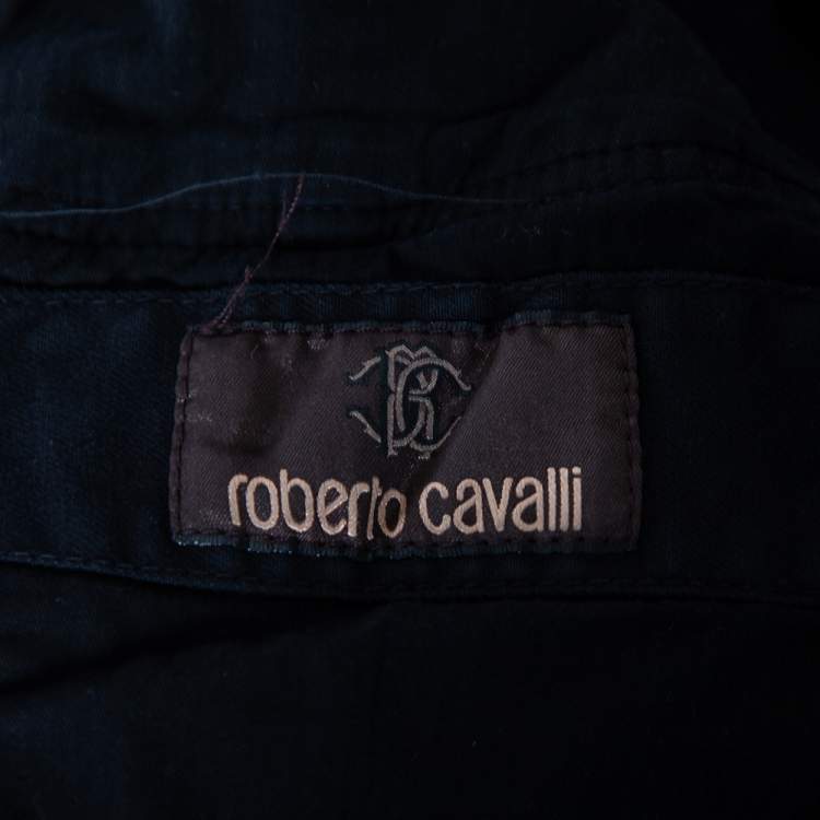 Pre Owned Roberto Cavalli Black Denim Straight Fit Jeans M