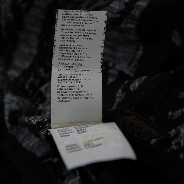 Pre Owned Roberto Cavalli Dark Green Cotton Abstract Animal Pattern Polo T Shirt XXL