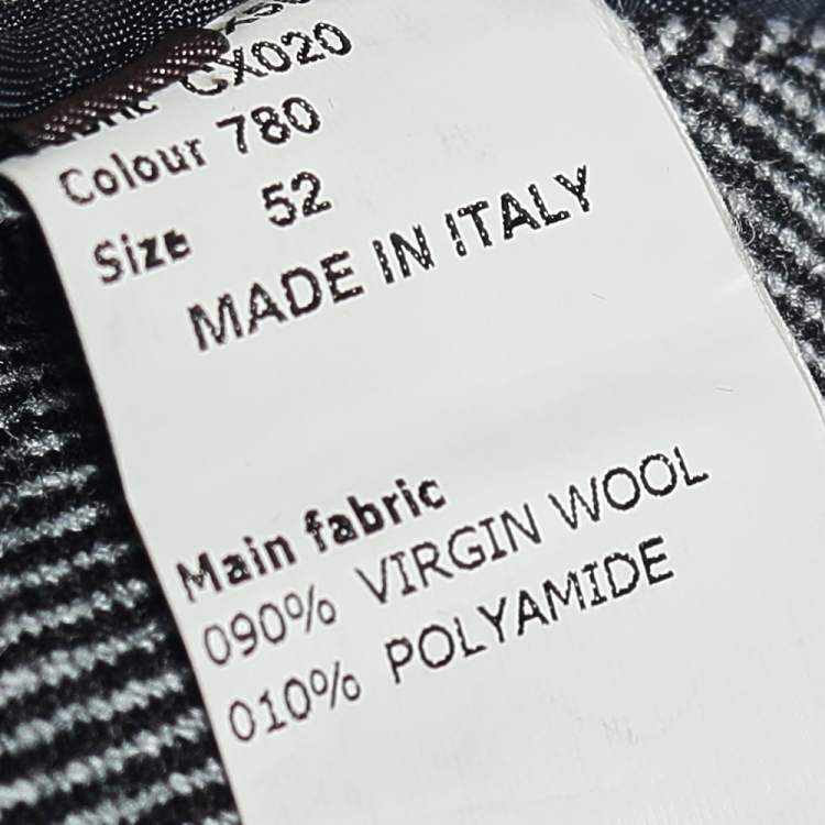 Pre Owned Roberto Cavalli Grey Wool Herringbone Double Breasted Coat XL