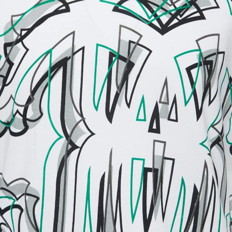 مملوكة مسبقًا Roberto Cavalli White Cotton Graphic Print T-Shirt L