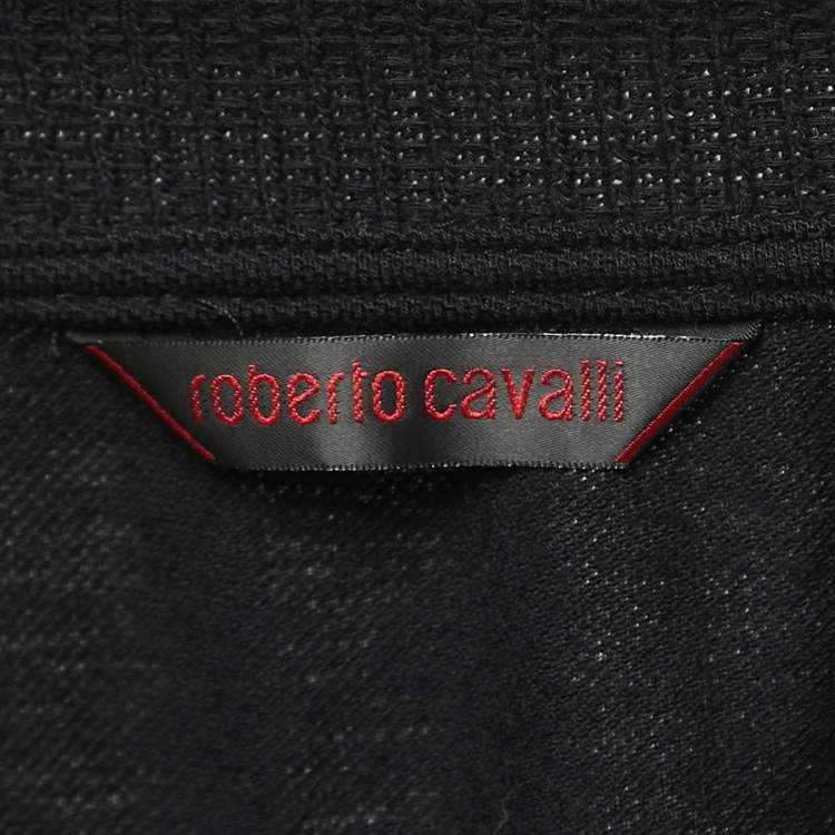 Pre Owned Roberto Cavalli Multicolor Patterned Cotton Polo T-Shirt 4XL