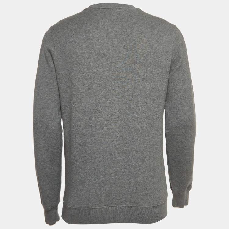 Pre Owned Roberto Cavalli Grey Eagle Print Cotton Knit Sweatshirt S