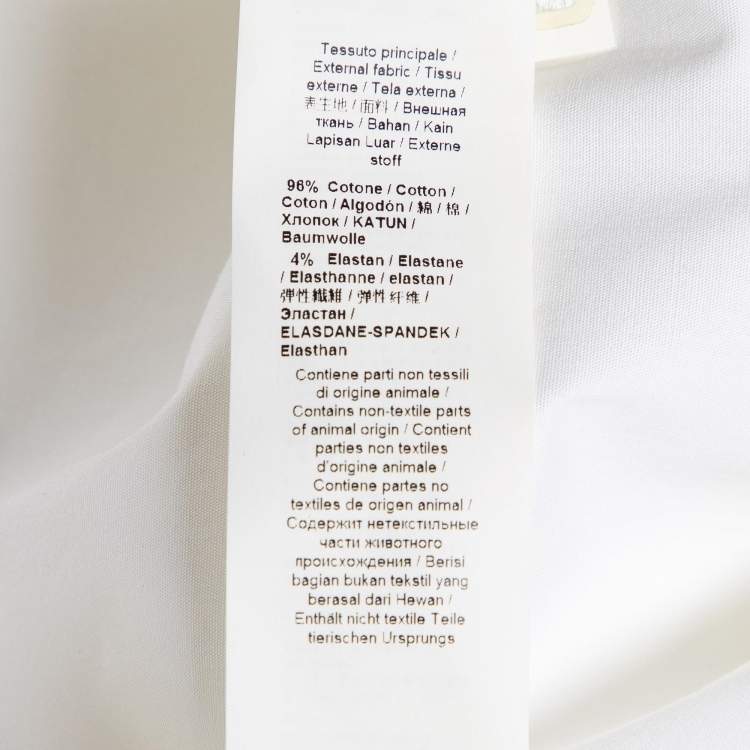 Pre Owned Roberto cavalli White Bird Print Cotton Slim Fit Shirt XL