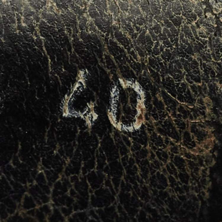 Pre Owned Roberto Cavalli Size 40 Green Croc Embossed Leather Logo Slip On Sneakers