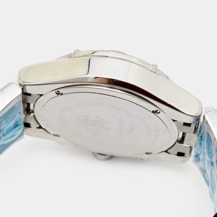 Pre Owned Roberto Cavalli Silver Stainless Steel Diamond Time R7253616015 Chronograph Men's Wristwatch 45.50 mm