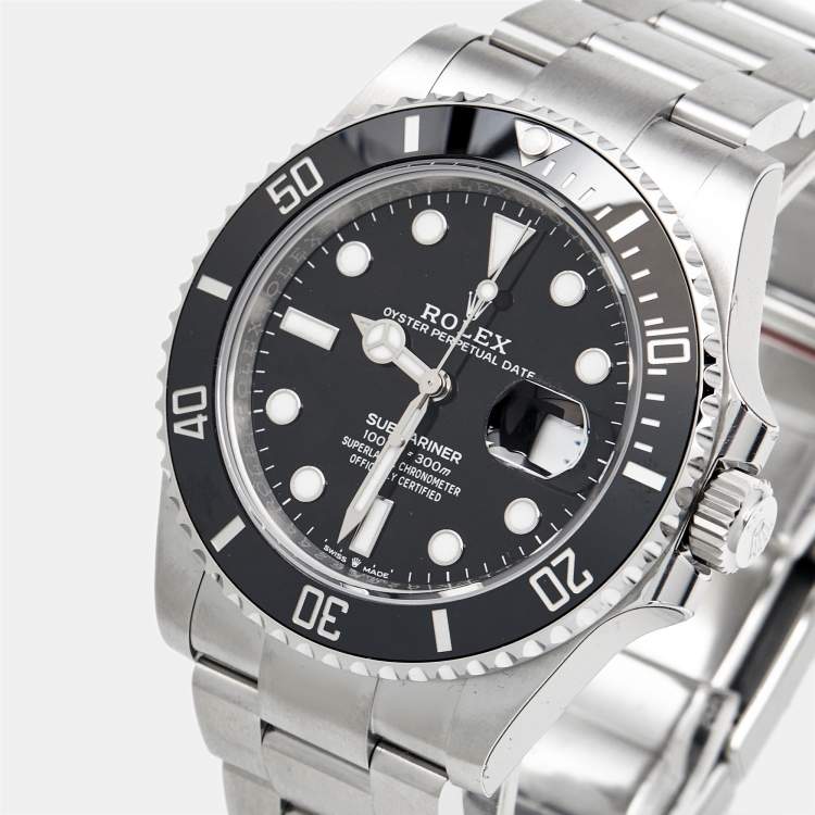 Pre Owned Rolex Black Cerachrom Oystersteel Submariner M126610LN-0001 Men's Wristwatch 41 mm