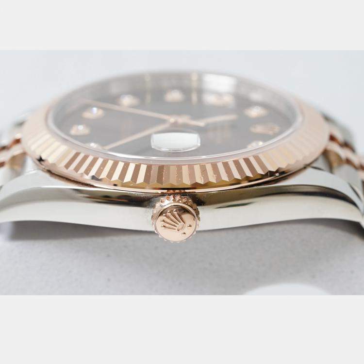 Pre Owned Rolex Datejust 126331-0004 Automatic Chocolate Diamond 18K Rose Gold Stainless Steel Men’s Wristwatch 41 mm
